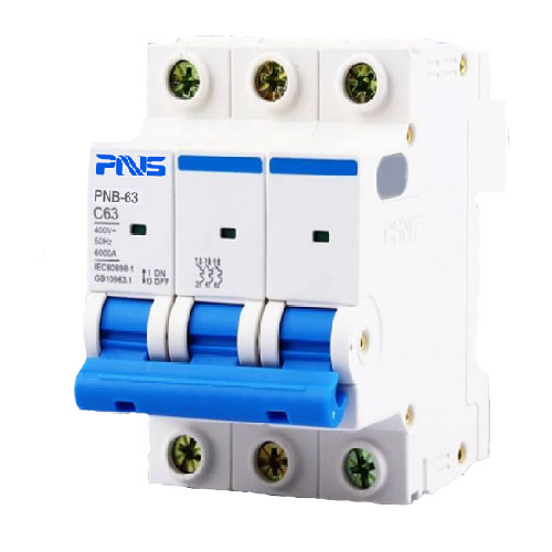کلید مینیاتوری 4 آمپر سه پل PNS مدل PNB-63-C4 3P